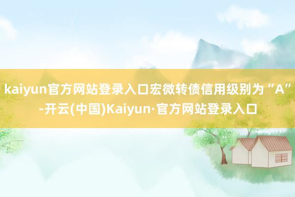 kaiyun官方网站登录入口宏微转债信用级别为“A”-开云(中国)Kaiyun·官方网站登录入口