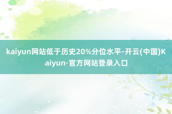 kaiyun网站低于历史20%分位水平-开云(中国)Kaiyun·官方网站登录入口