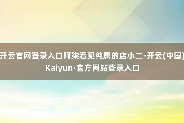 开云官网登录入口阿柒看见纯属的店小二-开云(中国)Kaiyun·官方网站登录入口