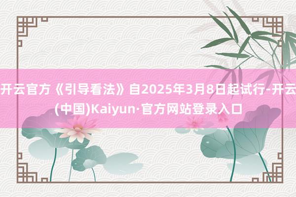 开云官方《引导看法》自2025年3月8日起试行-开云(中国)Kaiyun·官方网站登录入口