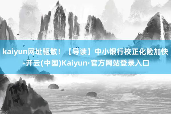 kaiyun网址驱散！　　【导读】中小银行校正化险加快-开云(中国)Kaiyun·官方网站登录入口