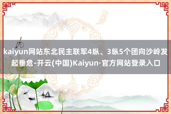 kaiyun网站东北民主联军4纵、3纵5个团向沙岭发起垂危-开云(中国)Kaiyun·官方网站登录入口