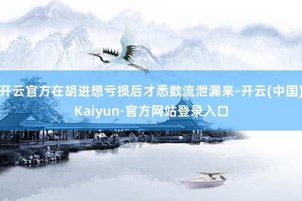 开云官方在胡进想亏损后才悉数流泄漏来-开云(中国)Kaiyun·官方网站登录入口