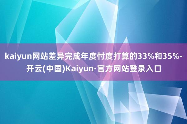 kaiyun网站差异完成年度忖度打算的33%和35%-开云(中国)Kaiyun·官方网站登录入口
