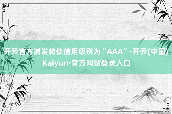开云官方浦发转债信用级别为“AAA”-开云(中国)Kaiyun·官方网站登录入口