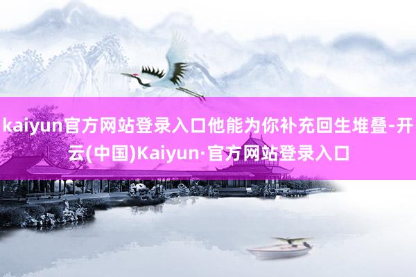 kaiyun官方网站登录入口他能为你补充回生堆叠-开云(中国)Kaiyun·官方网站登录入口